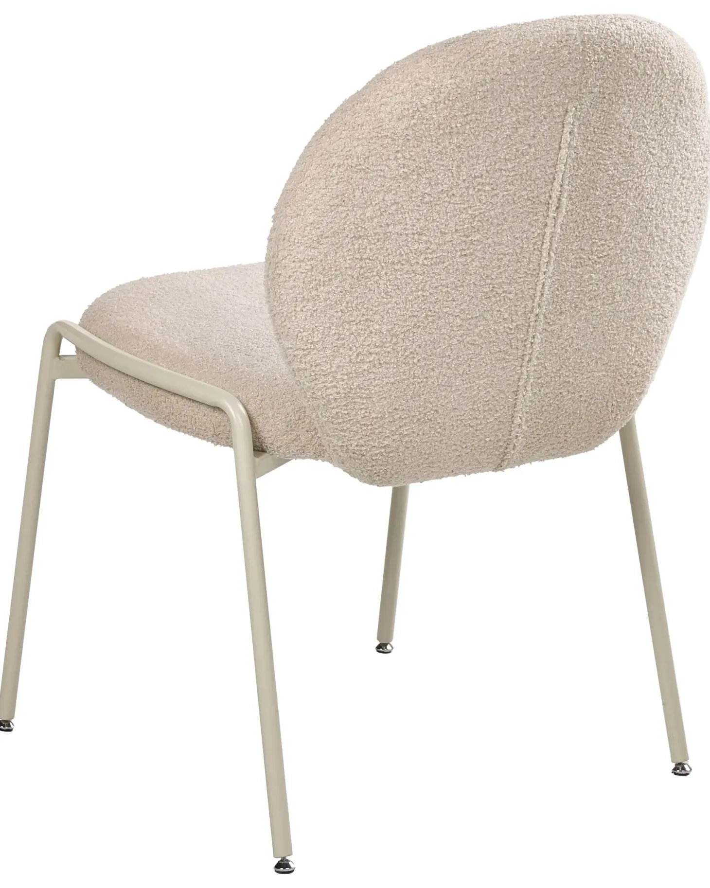 Sæt med 2 stole ELLIE Boucle Lys Beige