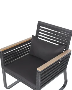 Sæt med 2 stole med puder CANETTO Metal Sort