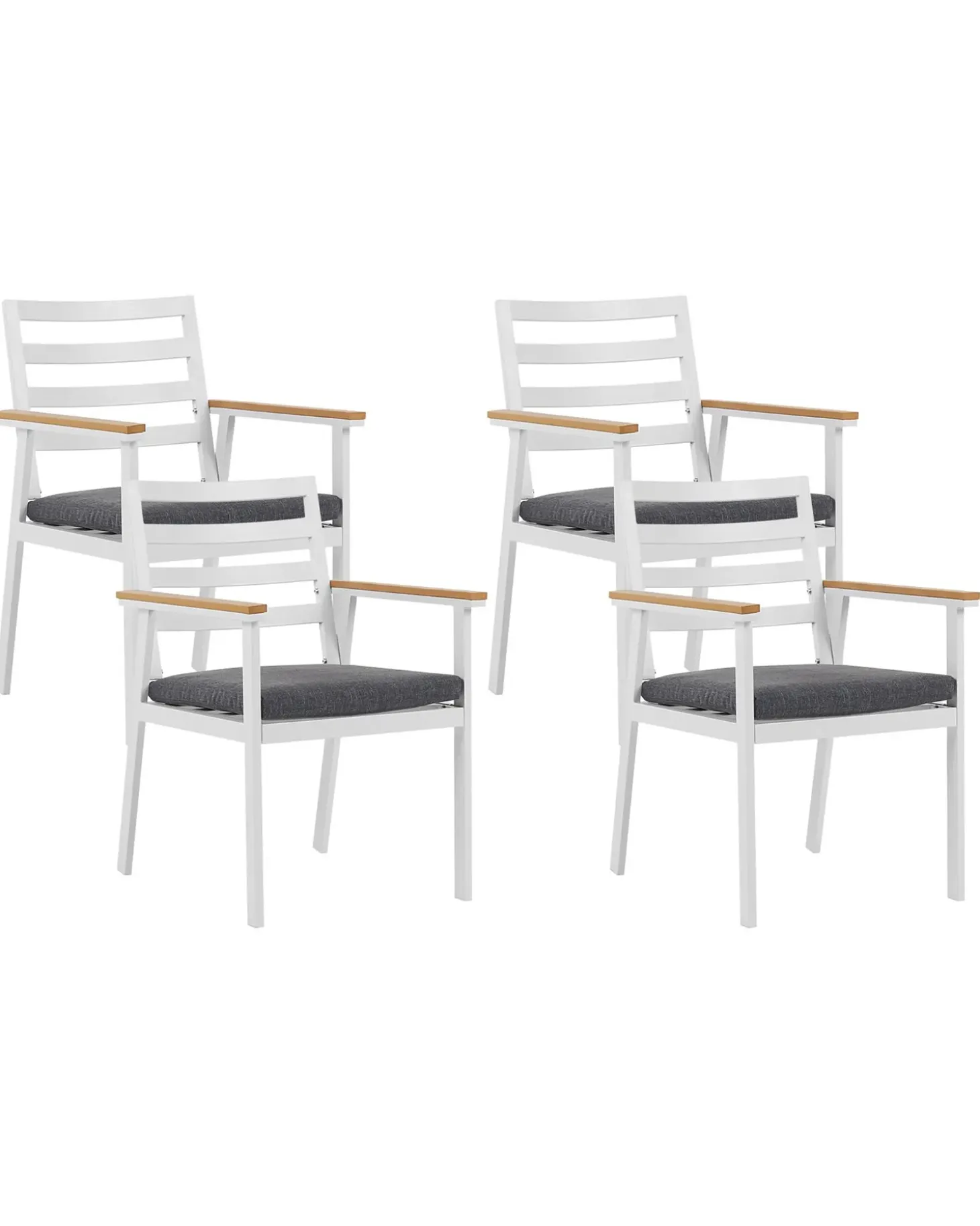 Sæt med 4 stole med puder CAVOLI Metal Grå