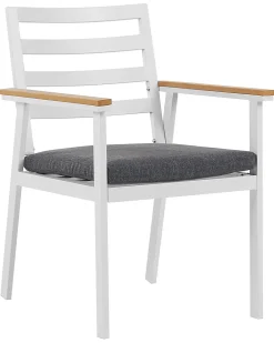 Sæt med 4 stole med puder CAVOLI Metal Grå