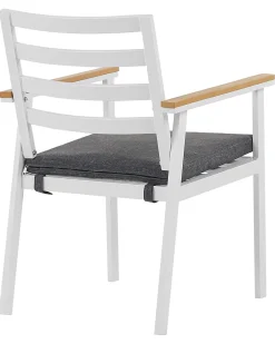 Sæt med 4 stole med puder CAVOLI Metal Grå
