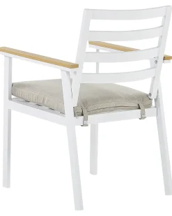Sæt med 4 stole med puder CAVOLI Metal Beige