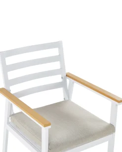 Sæt med 4 stole med puder CAVOLI Metal Beige