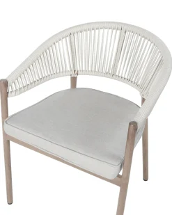 Sæt med 6 stole med puder FLAVIA Metal Brun