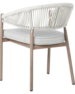 Sæt med 6 stole med puder FLAVIA Metal Brun