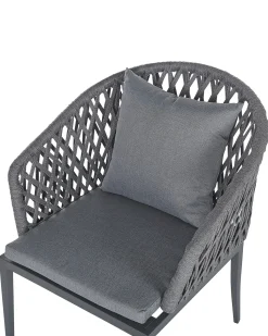 Sæt med 2 stole med puder LIPARI Metal Grå