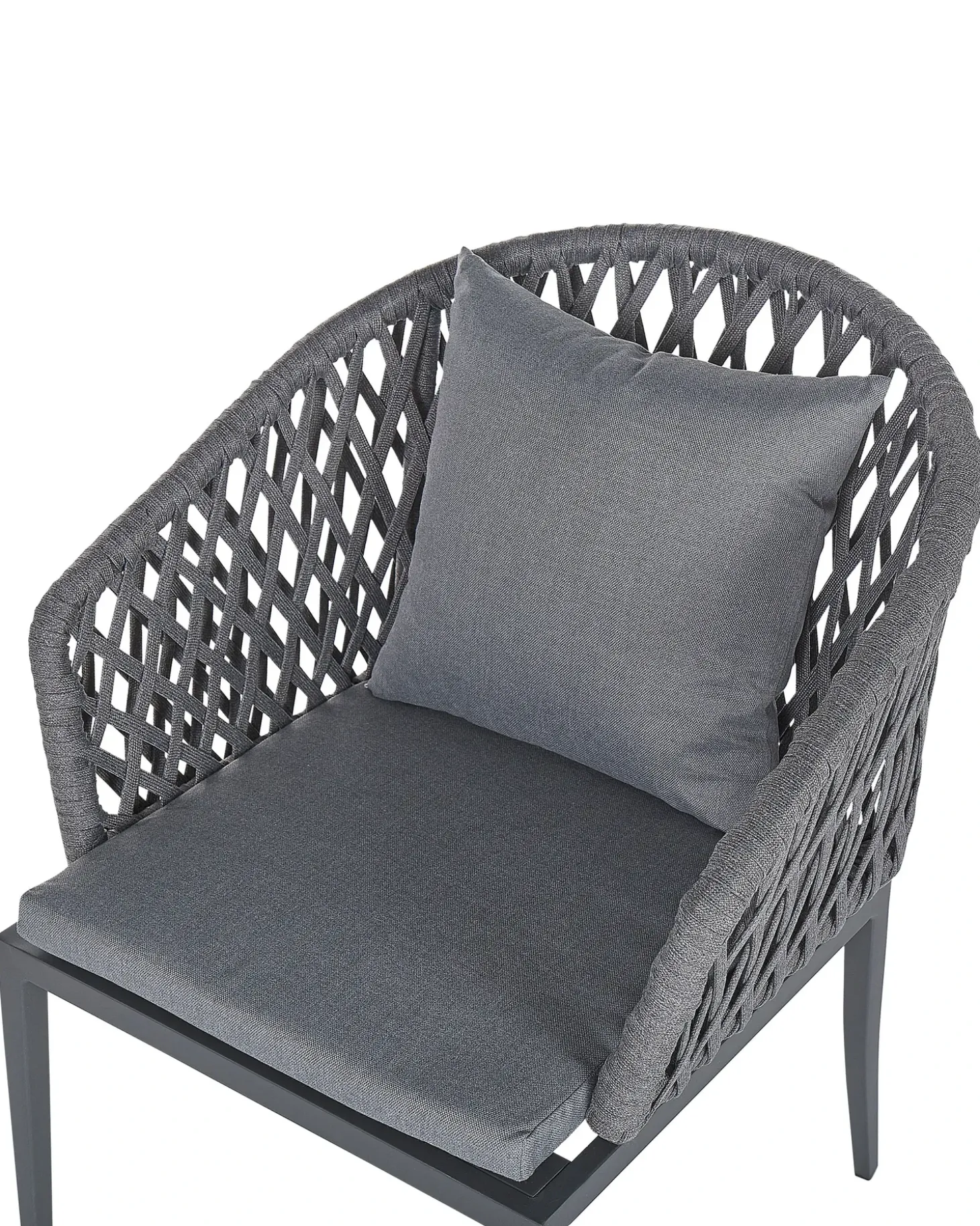 Sæt med 2 stole med puder LIPARI Metal Grå