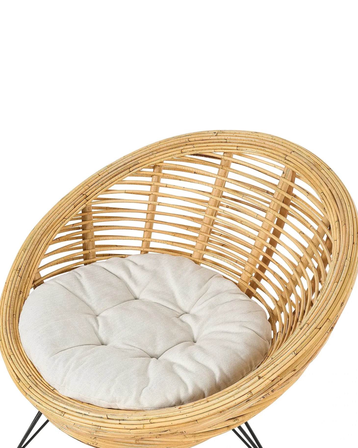 Sæt med 2 stole med puder MARATEA Rattan Naturlig