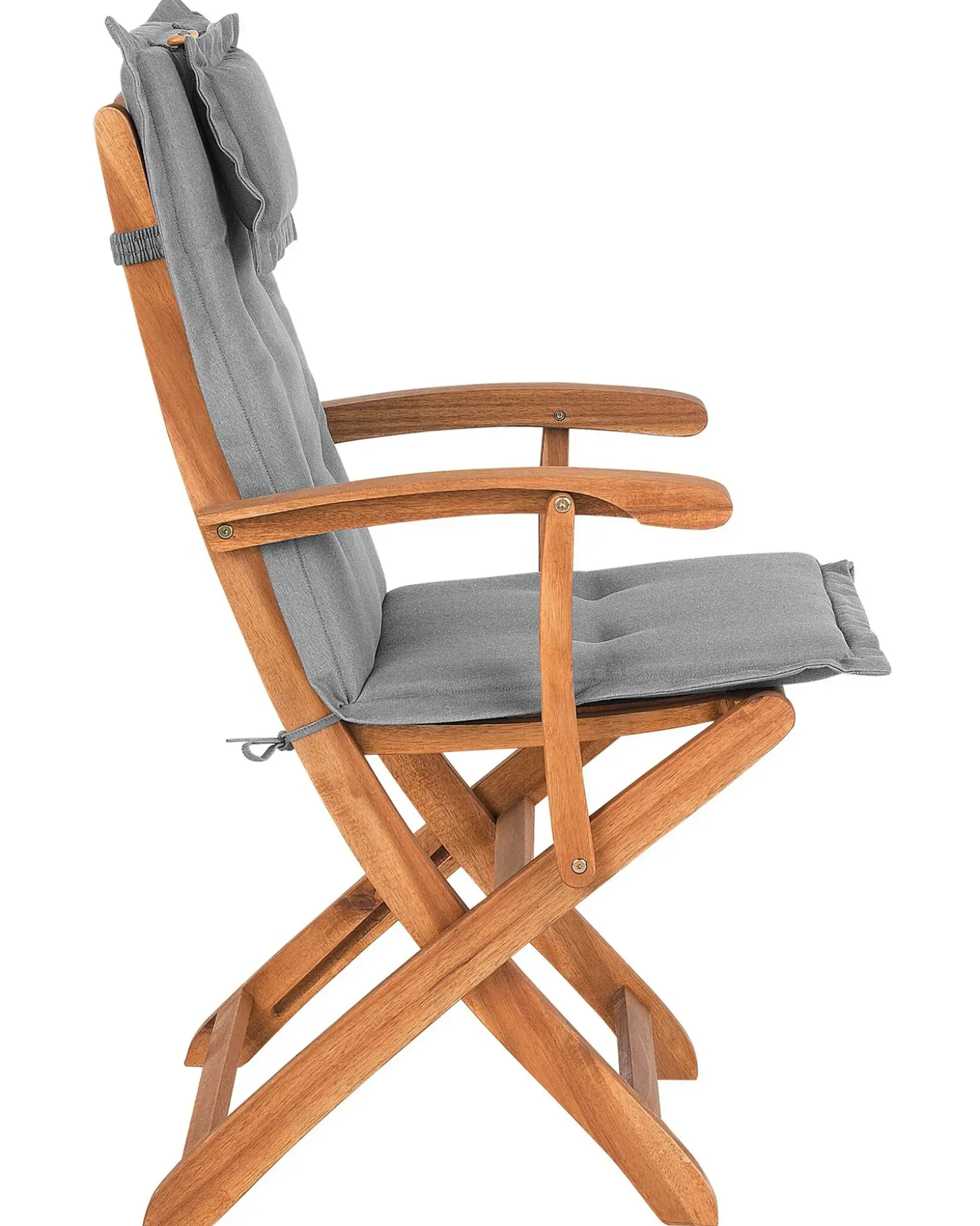 Sæt med 2 stole med puder MAUI Akacietræ Grå