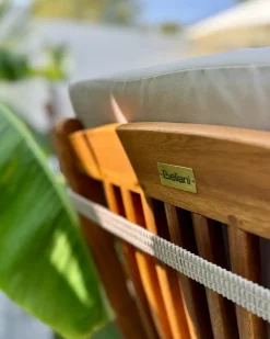 Sæt med 2 stole med puder MAUI PREMIUM Akacietræ Brungrå