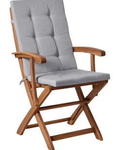 Sæt med 2 stole med puder MAUI PREMIUM Akacietræ Lysegrå