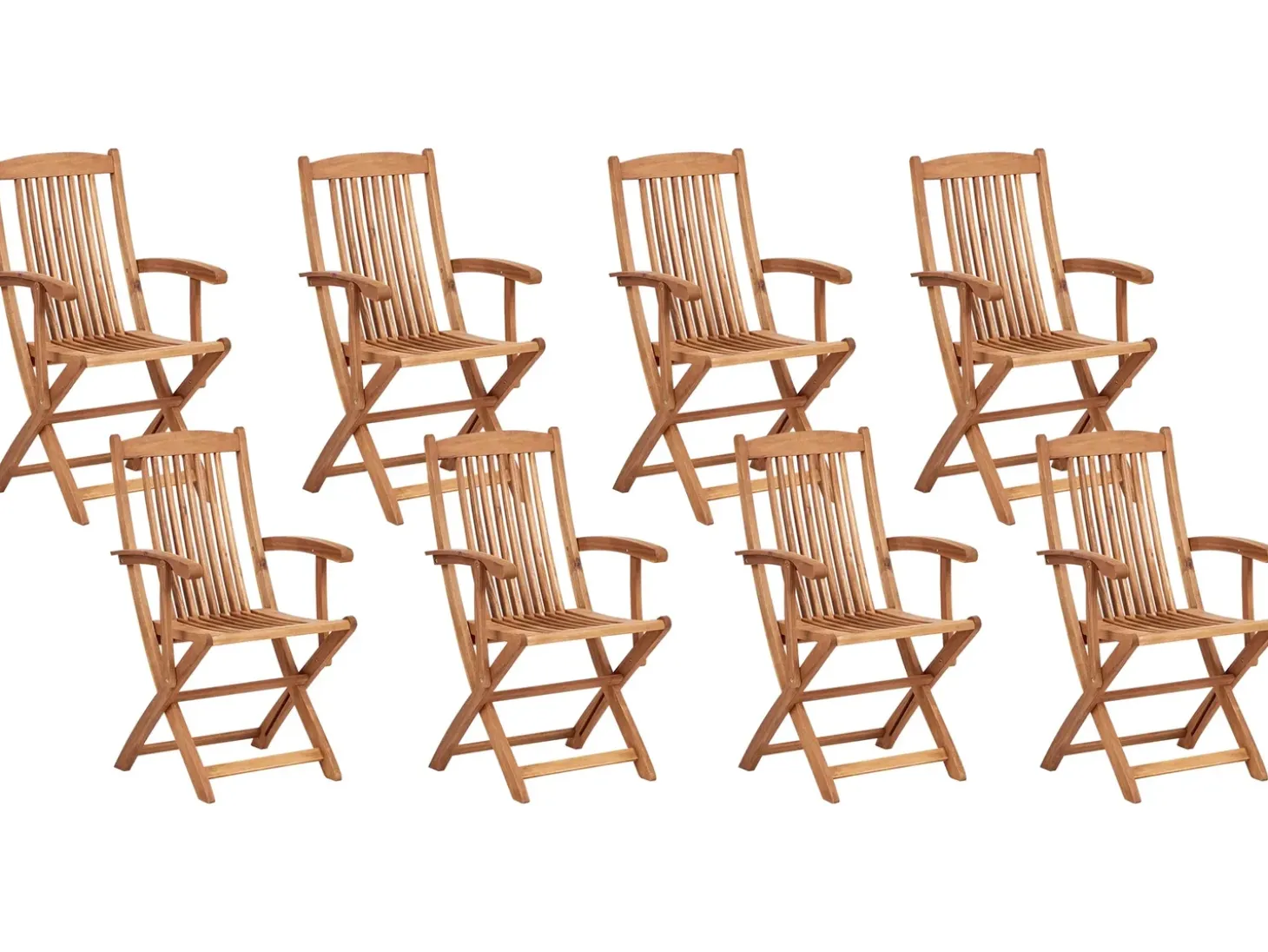 Sæt med 8 stole med puder MAUI PREMIUM Akacietræ Blå