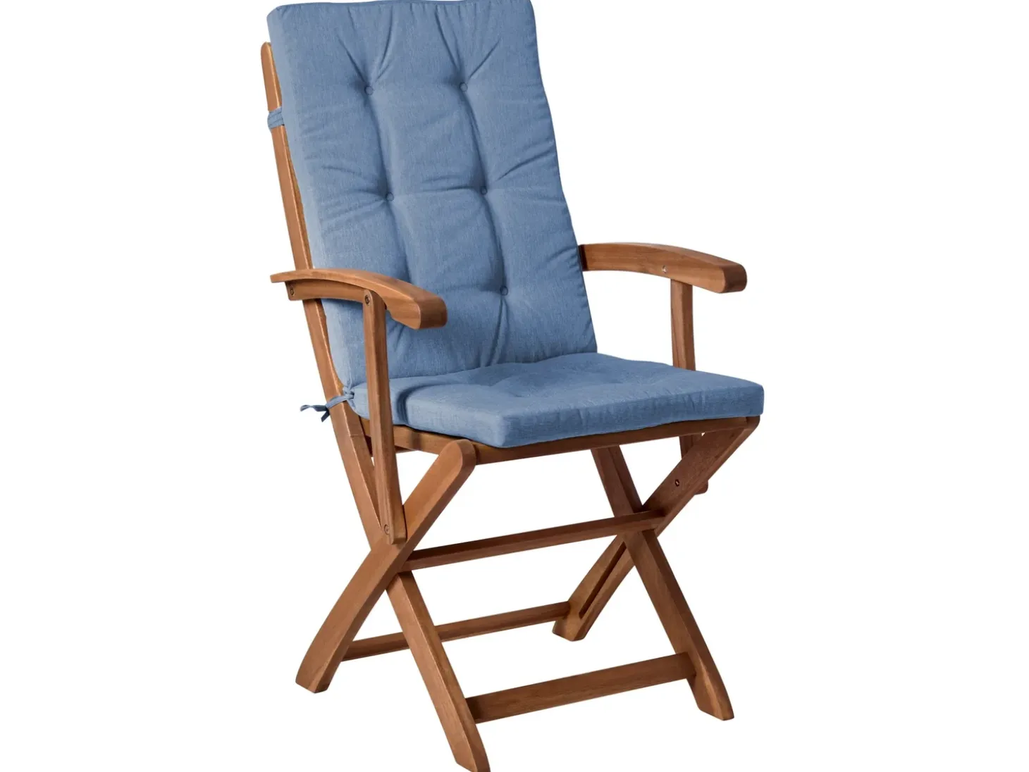 Sæt med 8 stole med puder MAUI PREMIUM Akacietræ Blå