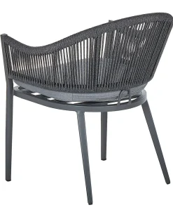Sæt med 2 stole med puder MILETO Metal Grå
