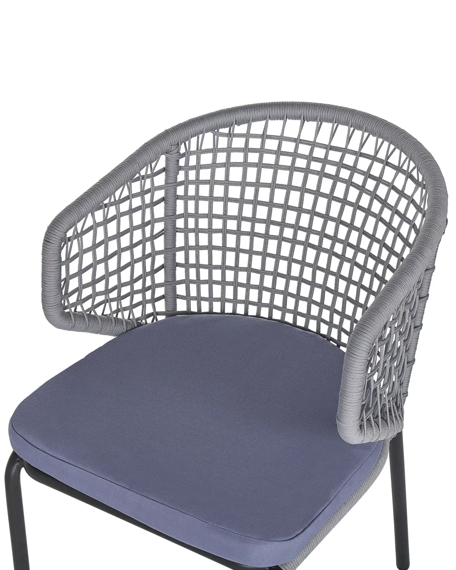 Sæt med 2 stole med puder PALMI Metal Grå