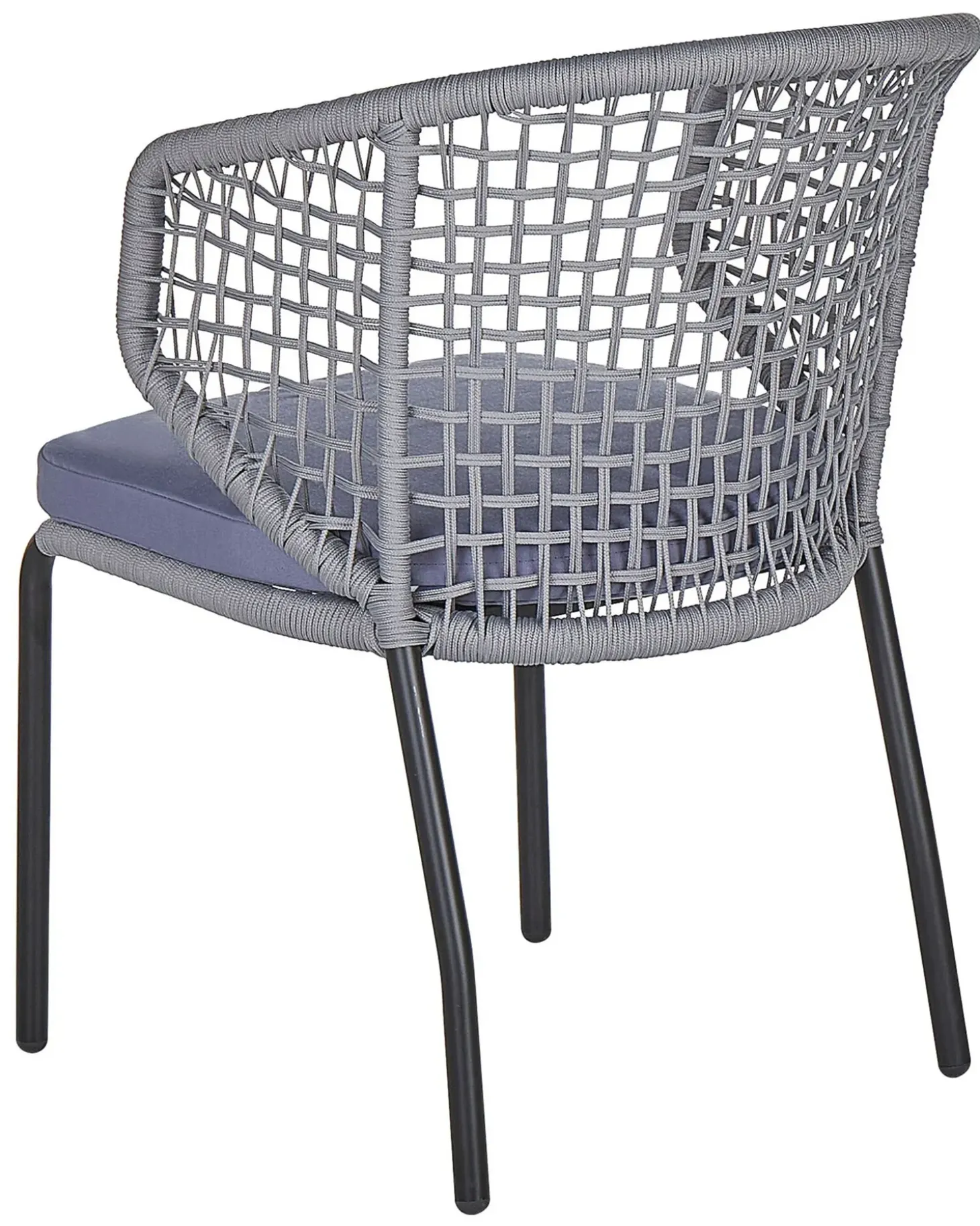 Sæt med 2 stole med puder PALMI Metal Grå