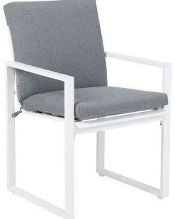 Sæt med 2 stole med puder PANCOLE Grå
