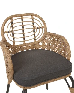 Sæt med 2 stole med puder PRATELLO PE-rattan Naturlig