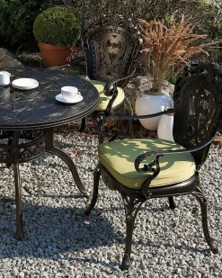 Sæt med 2 stole med puder SAPRI Metal Mørkebrun