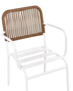 Sæt med 4 stole med puder TACENO Metal Hvid