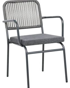 Sæt med 4 stole med puder TACENO Metal Grå