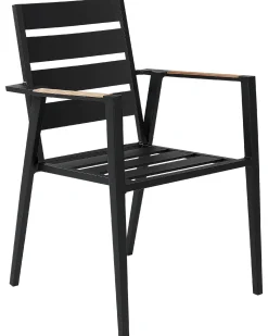 Sæt med 4 stole med puder TAVIANO Metal Sort