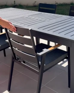 Sæt med 6 stole med puder TAVIANO Metal Sort