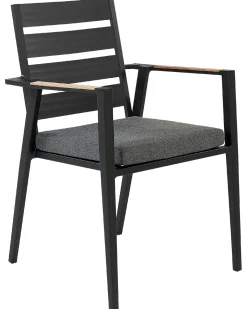Sæt med 6 stole med puder TAVIANO Metal Sort