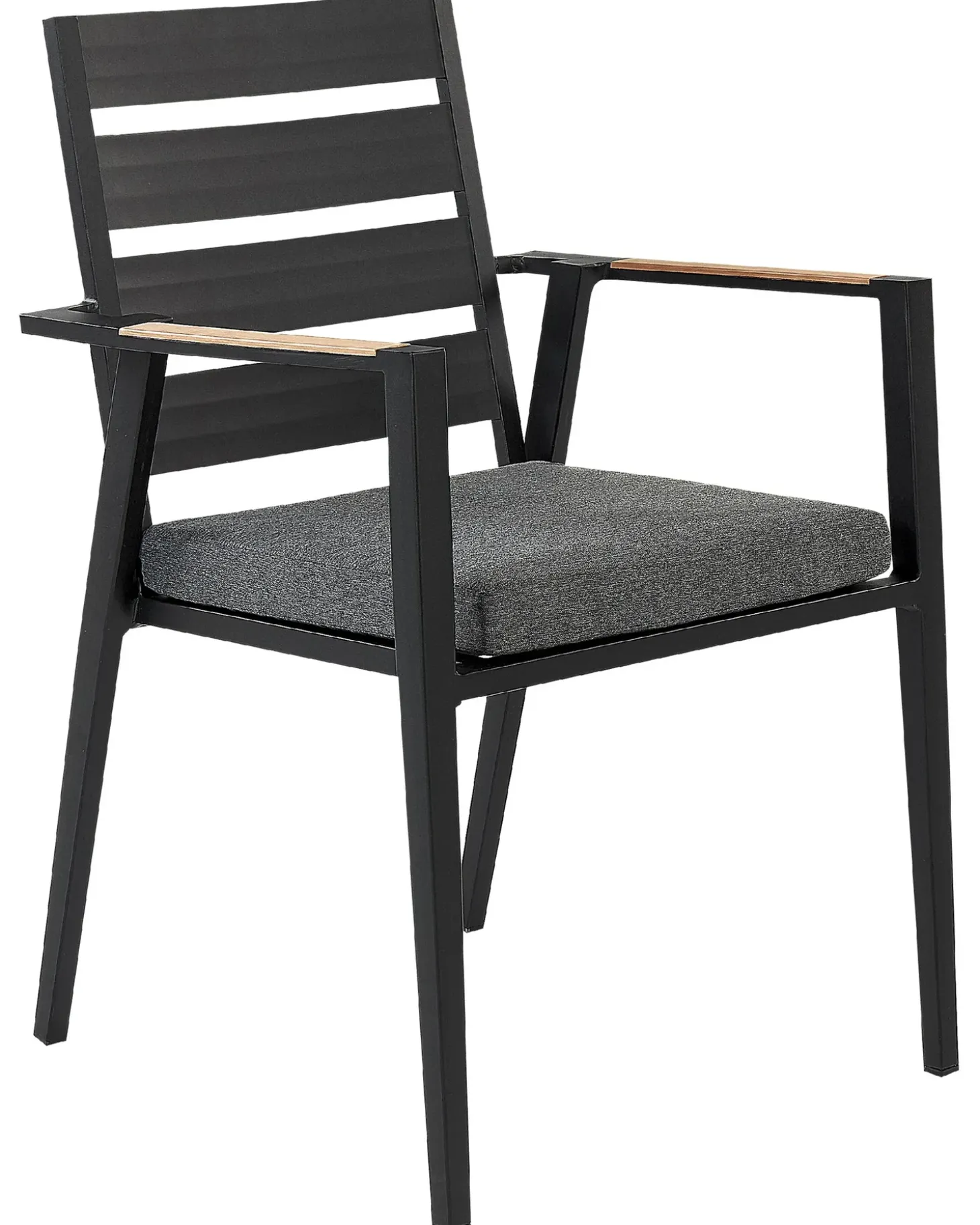 Sæt med 6 stole med puder TAVIANO Metal Sort