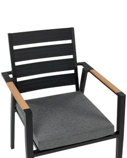Sæt med 6 stole med puder TAVIANO Metal Sort