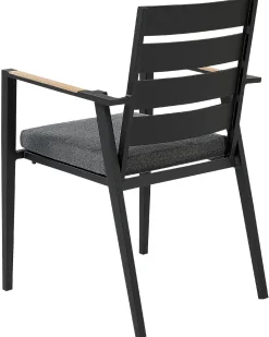 Sæt med 6 stole med puder TAVIANO Metal Sort