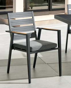 Sæt med 6 stole med puder TAVIANO Metal Sort