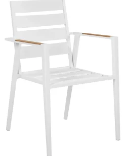 Sæt med 4 stole med puder TAVIANO Metal Grå