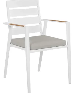 Sæt med 6 stole med puder TAVIANO Metal Grå