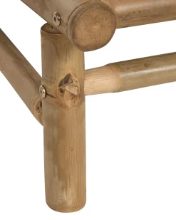Sæt med 2 stole med puder TODI Bambus Cremehvid