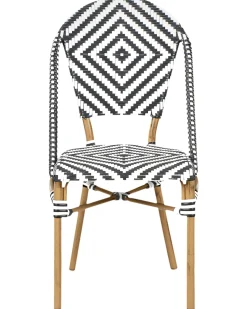 Sæt med 4 stole RIFREDDO PE-rattan Sort/hvid