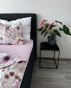 Stræklagen JANBU Bomuld 200 x 200 cm Pastellrosa
