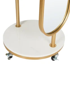 Stumtjener med spejl LORENA 172 cm Metal Guld