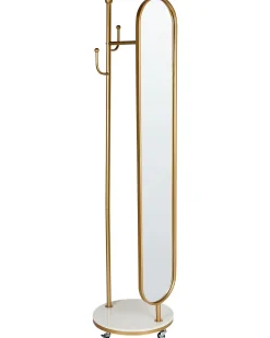 Stumtjener med spejl LORENA 172 cm Metal Guld