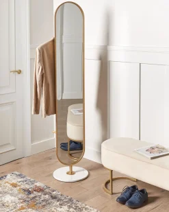 Stumtjener med spejl MOODY 170 cm Metal Guld