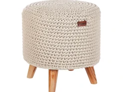 Taburet Macramé MARDAN Bomuld Beige