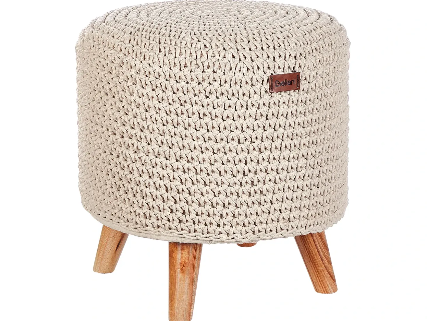 Taburet Macramé MARDAN Bomuld Beige