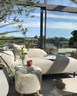 Taburet Macramé MARDAN Bomuld Beige