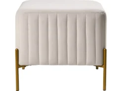Taburet UTAH Velour Cremehvid