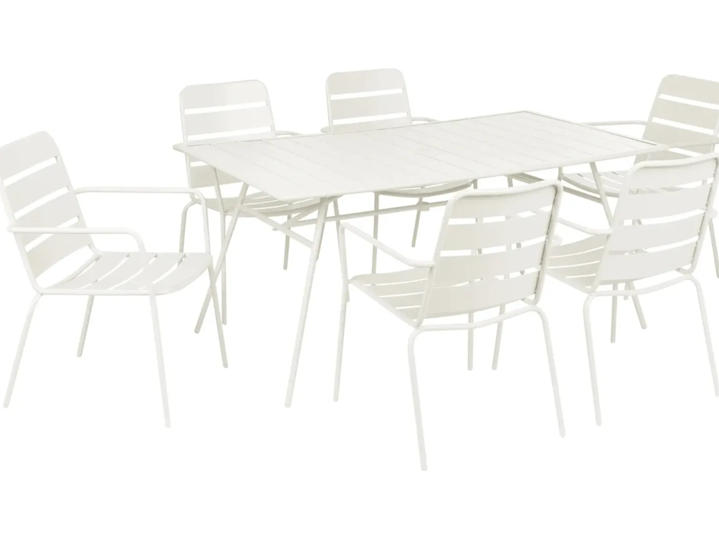 TERENZO 6 personers Havemøbelsæt Lys Beige Metal
