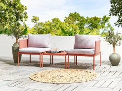 TERRACINA 2 personers Loungesæt med bord Orange Metal