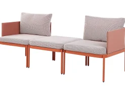 TERRACINA 2 personers Loungesæt med bord Orange Metal