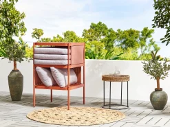 TERRACINA 2 personers Loungesæt med bord Orange Metal