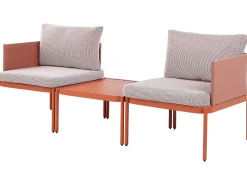 TERRACINA 2 personers Loungesæt med bord Orange Metal