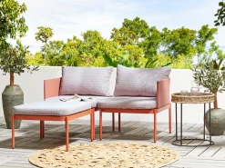 TERRACINA 2 personers Loungesæt med bord Orange Metal